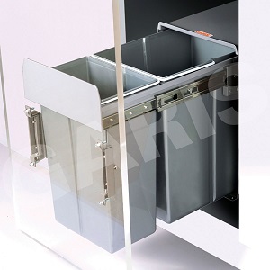 Thùng rác đôi 30L gắn cánh âm tủ GARIS GWG63
